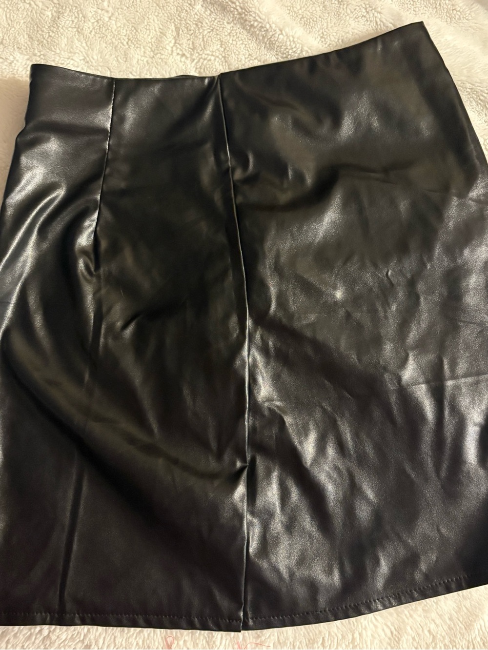 SHEIN Black Faux Leather Mini Skirt